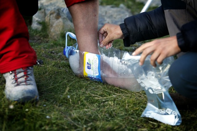 Deja, bet kai kam ekspedicija baigėsi kojos trauma